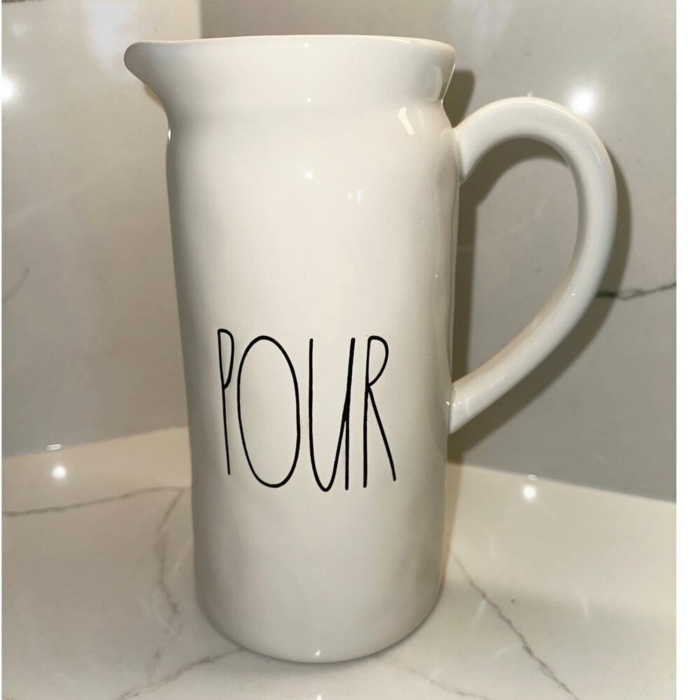 Rae Dunn Pour Pitcher 9" Ivory Ceramic Farmhouse Artisan Collection by Magenta